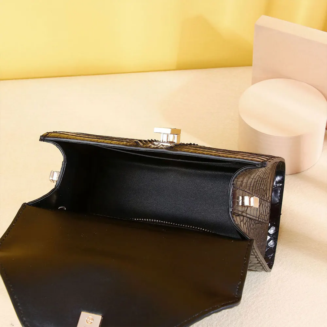 BORSA IN PELLE DI COCCODRILLO "SIDNEY"