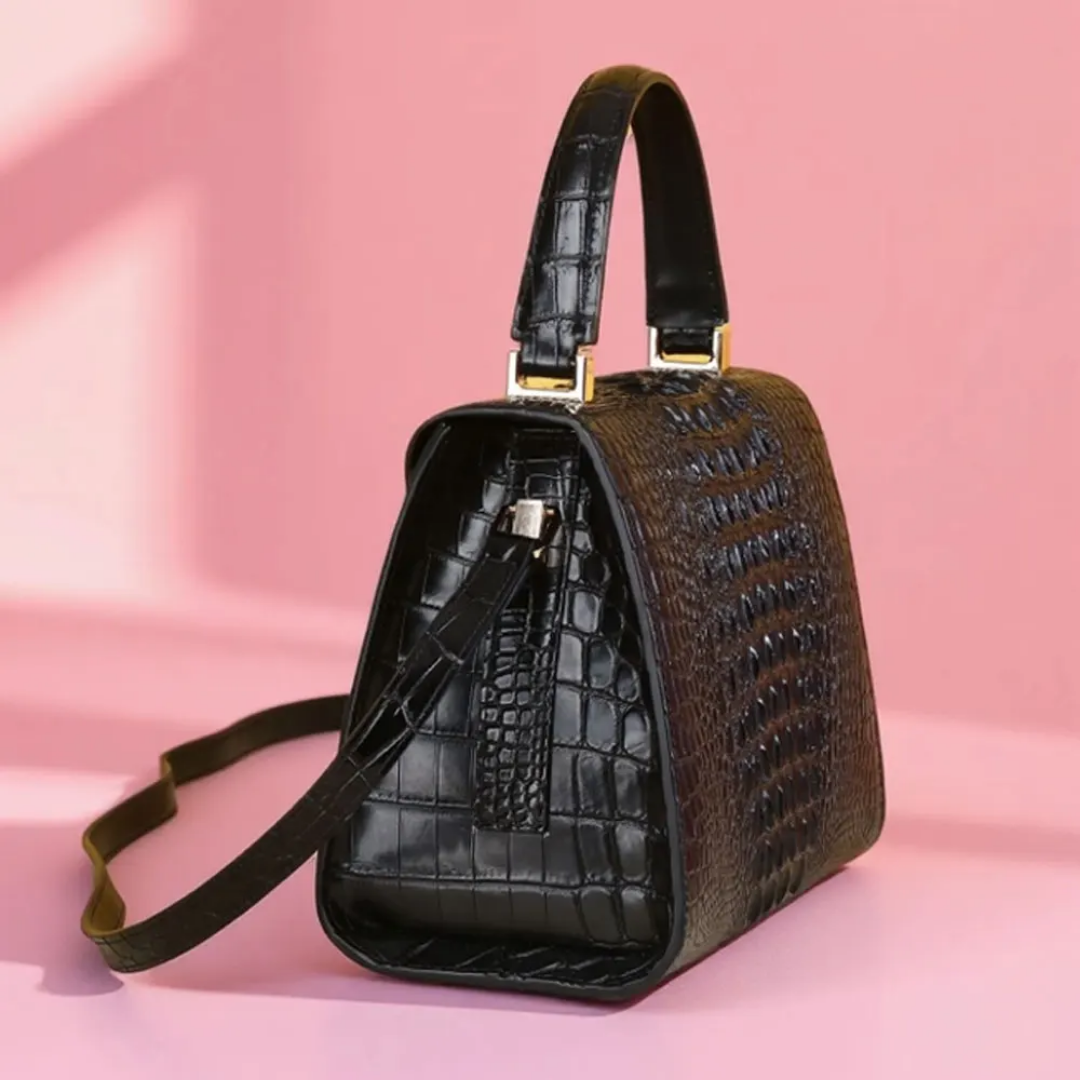 BORSA IN PELLE DI COCCODRILLO "SIDNEY"