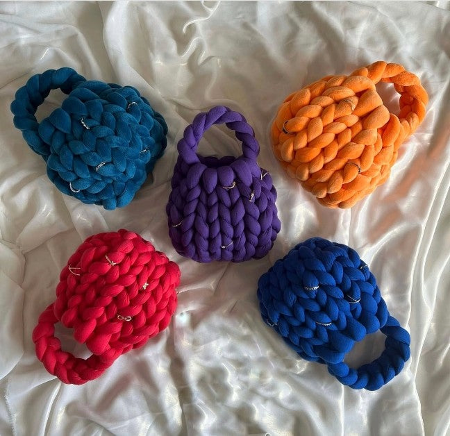 CHUNKY BAG - ULTRA MINI PUFF IN TESSUTO EFFETTO SIMILPELLE METALLIZZATO