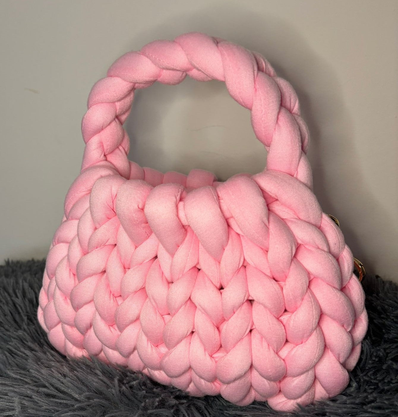 CHUNKY BAG - MINI PUFF IN TESSUTO EFFETTO SIMILPELLE METALLIZZATO