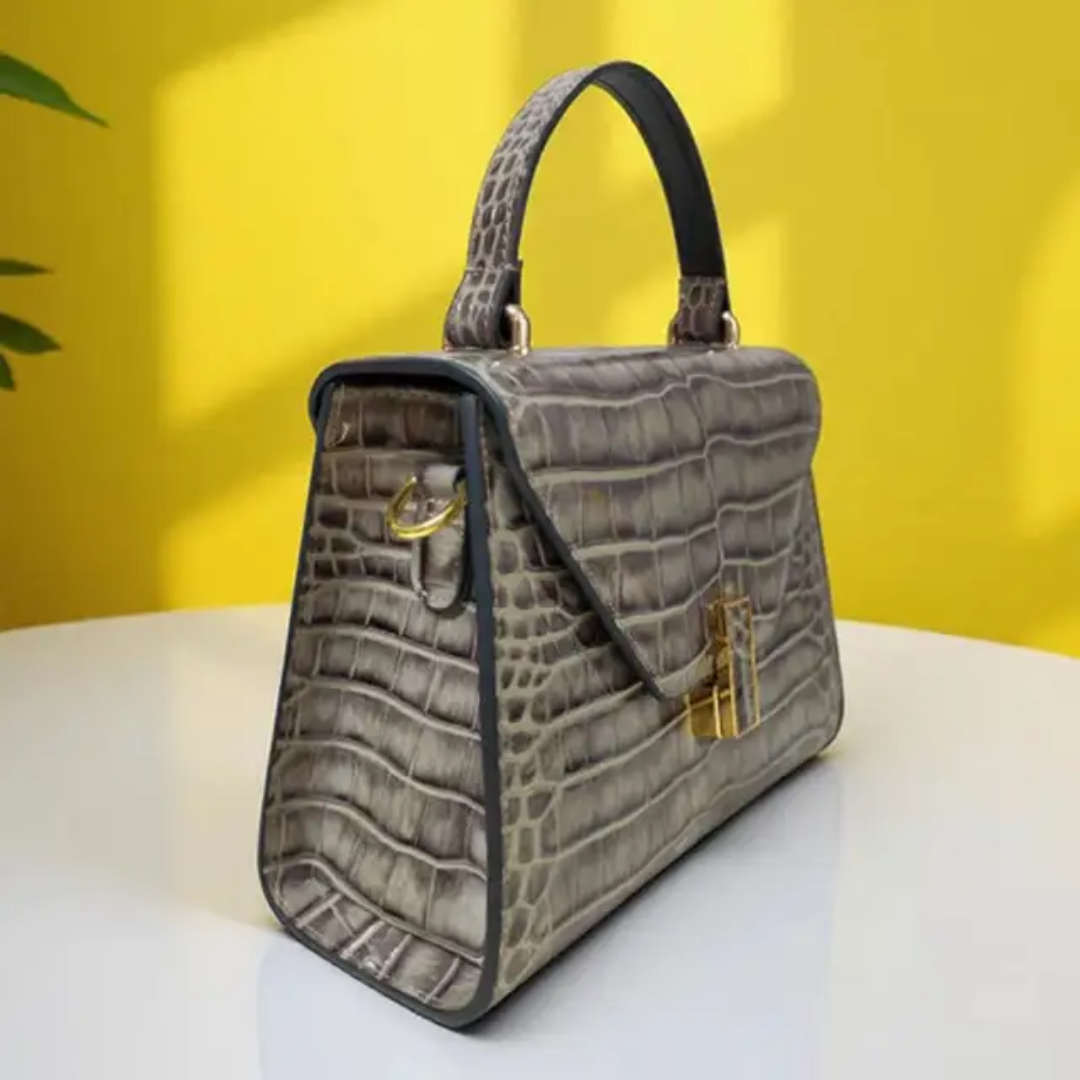 BORSA IN PELLE DI COCCODRILLO "SIDNEY"