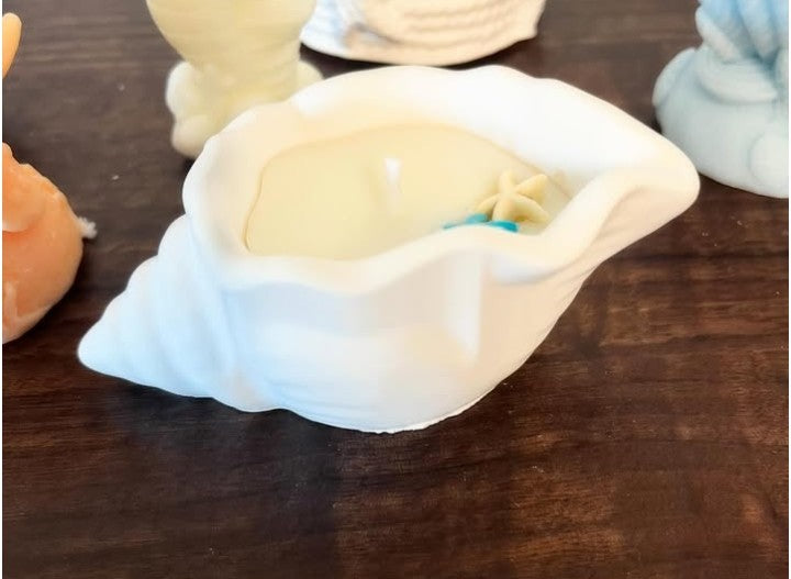 CANDELA CON PORTACANDELA CONCHIGLIA