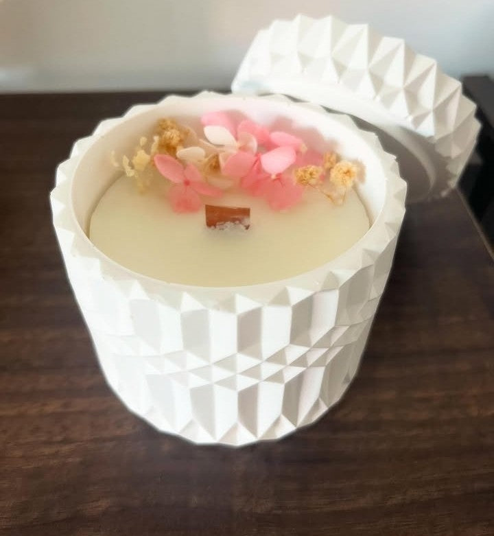 PORTACANDELE PRISMA CON CANDELA