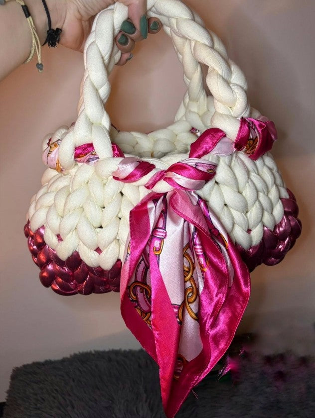 CHUNKY BAG STANDARD BIANCA E ROSA CON FOULARD