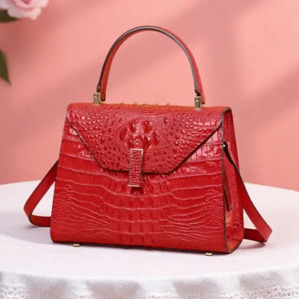 BORSA IN PELLE DI COCCODRILLO "SIDNEY"