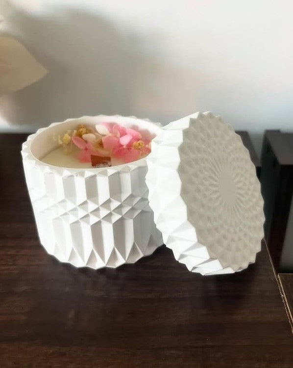 PORTACANDELE PRISMA CON CANDELA