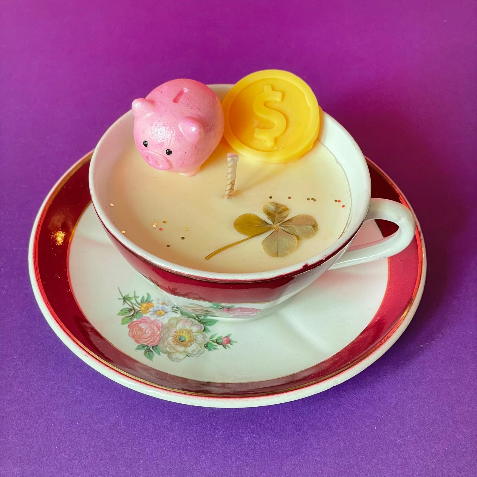 CANDELA TAZZA PORCELLINO SALVADANAIO