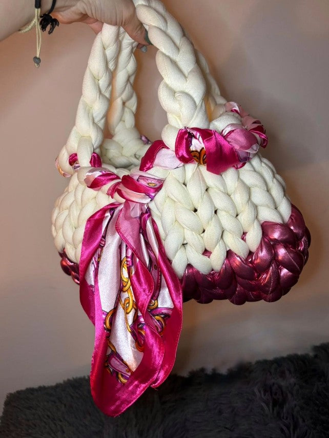 CHUNKY BAG STANDARD BIANCA E ROSA CON FOULARD