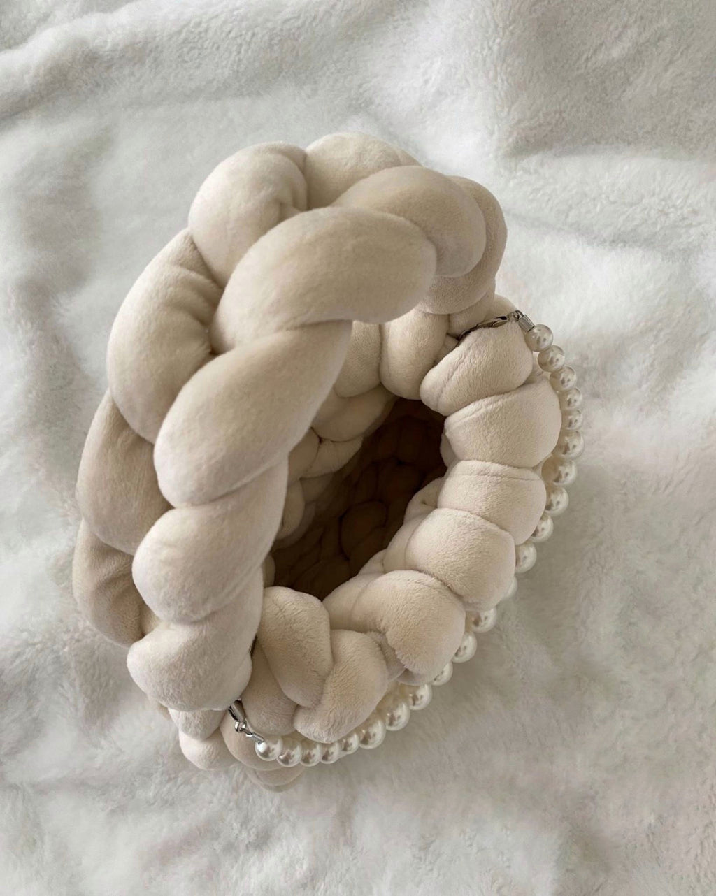 CHUNKY BAG - MINI PUFF IN VELLUTO CON DETTAGLIO IN PERLE