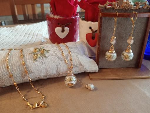 ORECCHINI IN VETRO DI MURANO E PIZZO