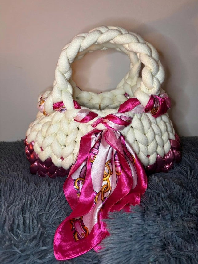 CHUNKY BAG STANDARD BIANCA E ROSA CON FOULARD
