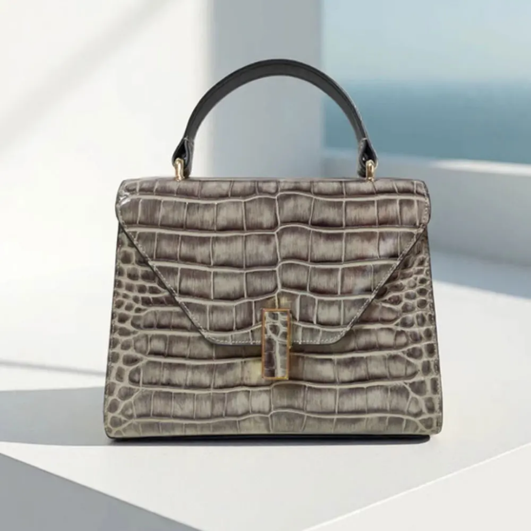 BORSA IN PELLE DI COCCODRILLO "SIDNEY"