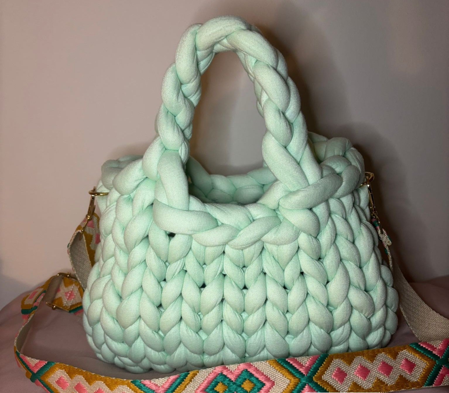 CHUNKY BAG - STANDARD QUADRATA CON DUE MANICI IN COTONE